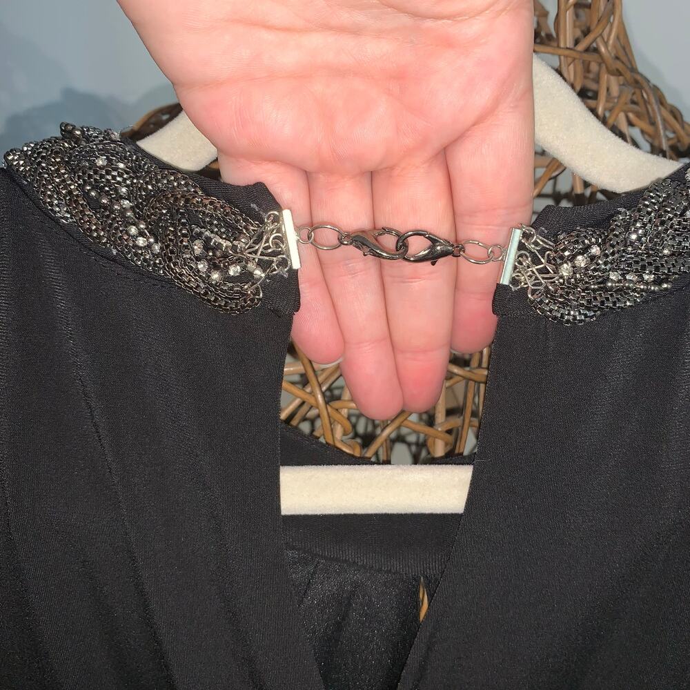 Donna Ricco Black Embellished Neck Dress – Size 4 - NWT - Picture 4 of 12